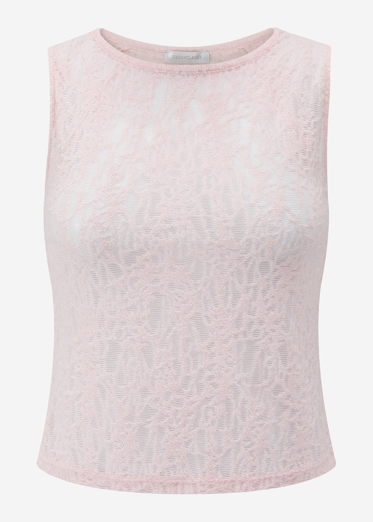 Leicht transparentes Spitzentop - rosa