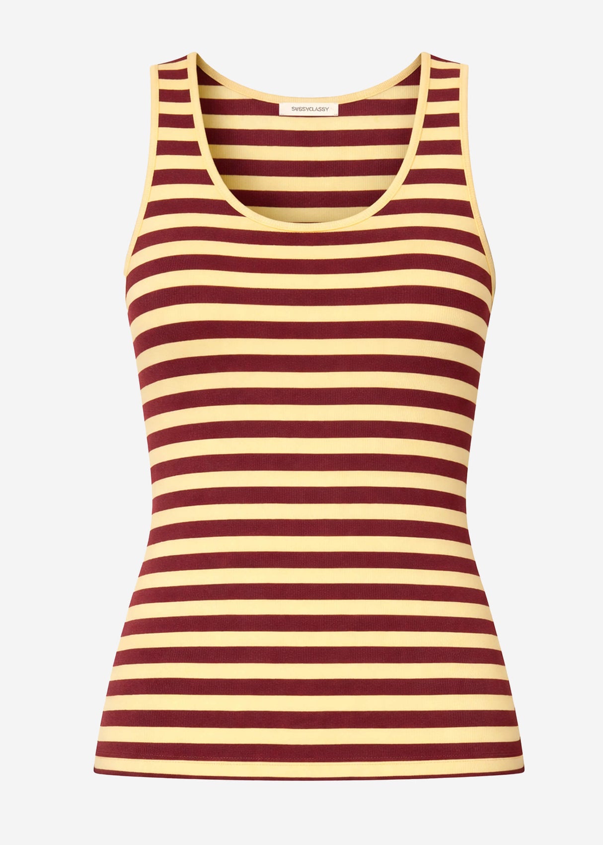 Tank Top Striped - Buttergelb -Burgundy