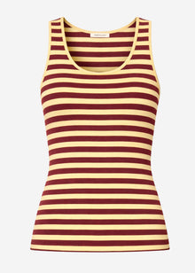 Striped tank top - butter yellow-burgundy