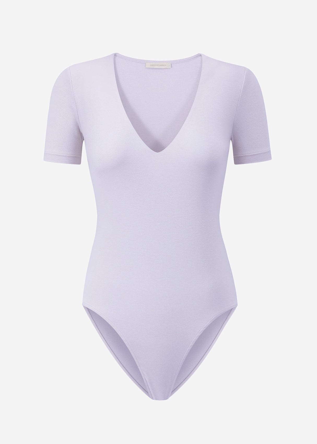 Short sleeve bodysuit with V-neck - lilac