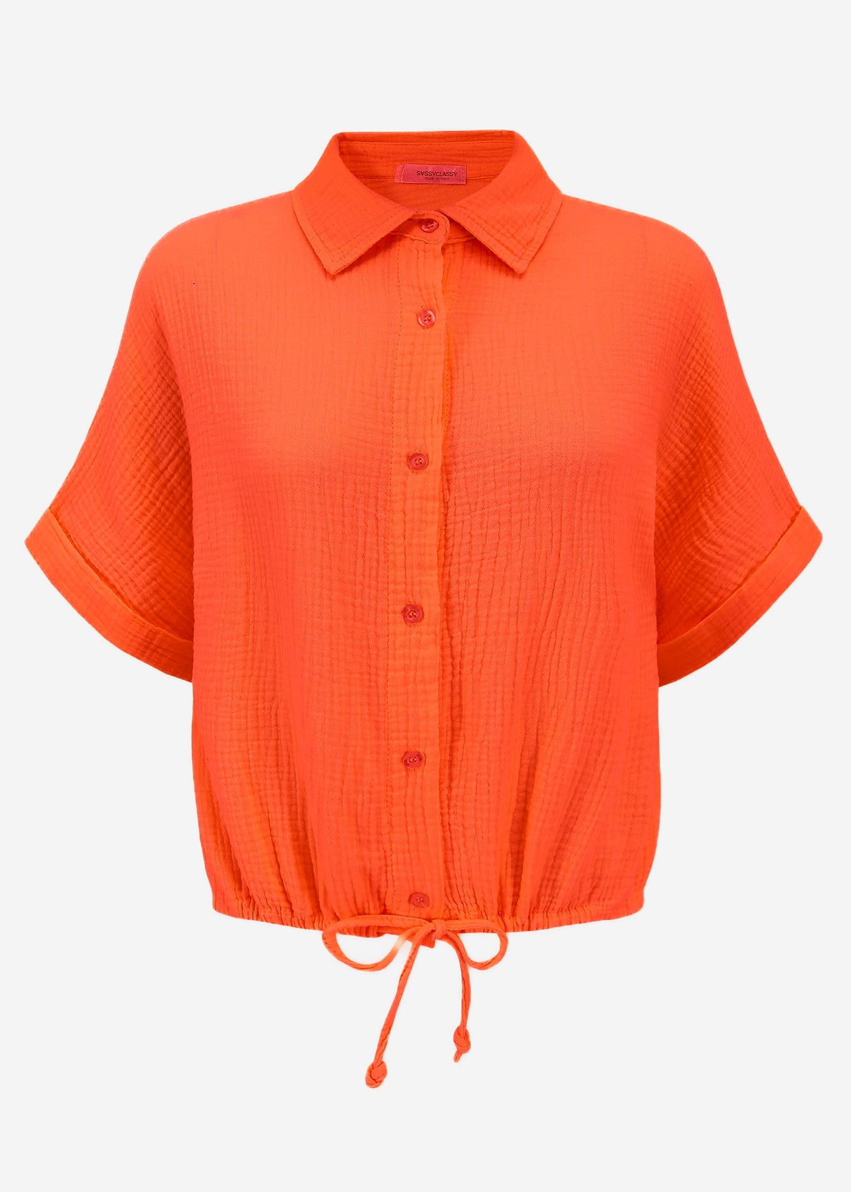 Musselin blouse with a train band - orange