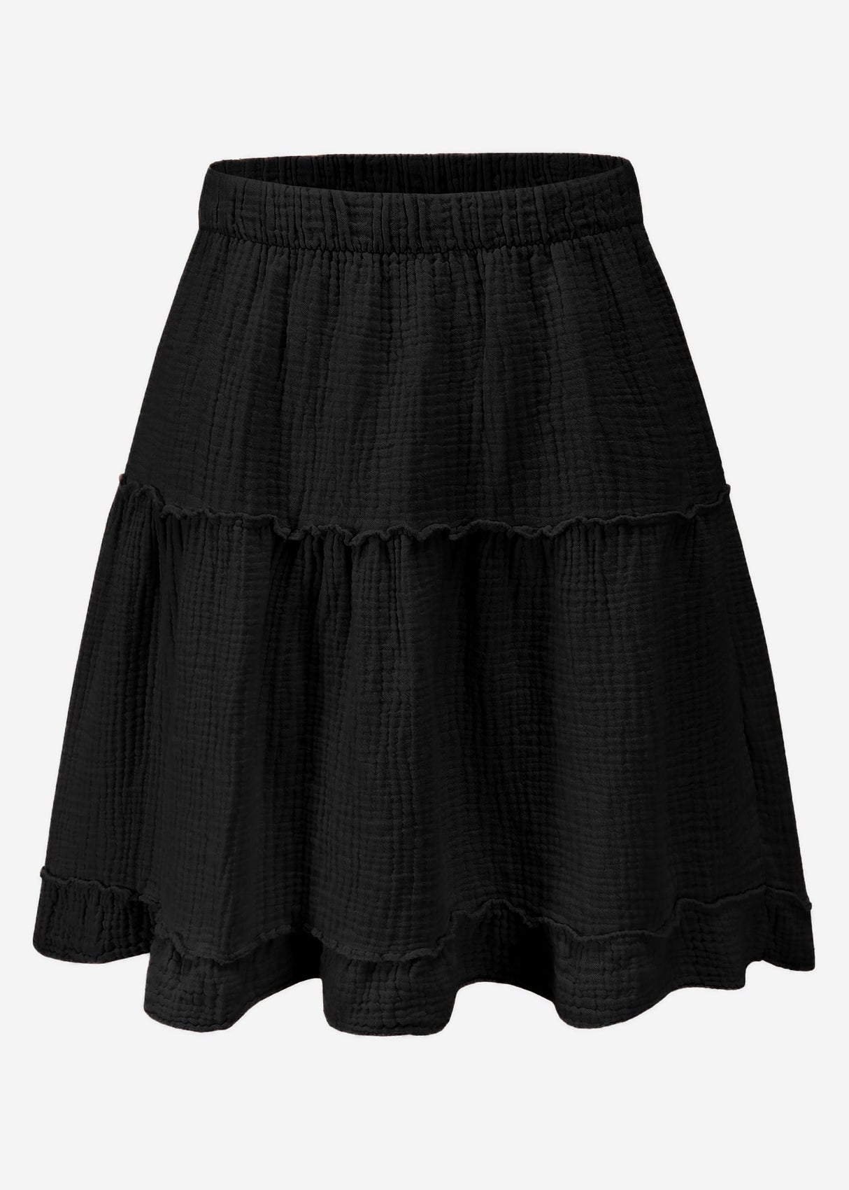 Musselin Rock with Volant - black