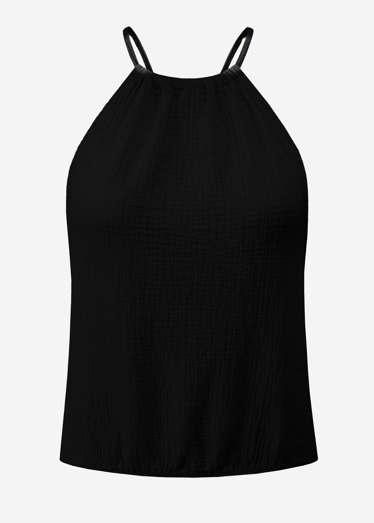 Shoulder -free Musselin Top - Black