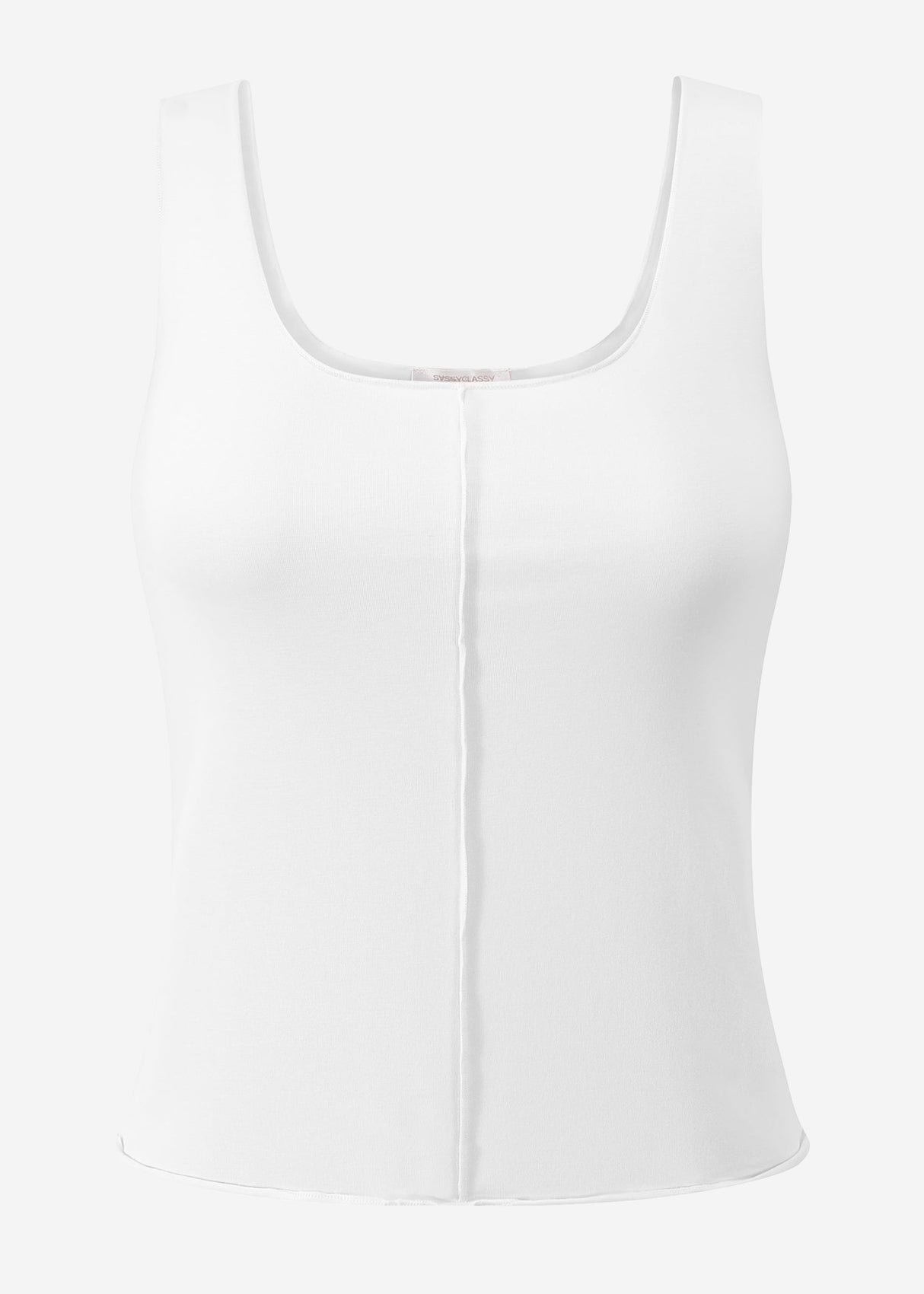 Top with decorative seam - white