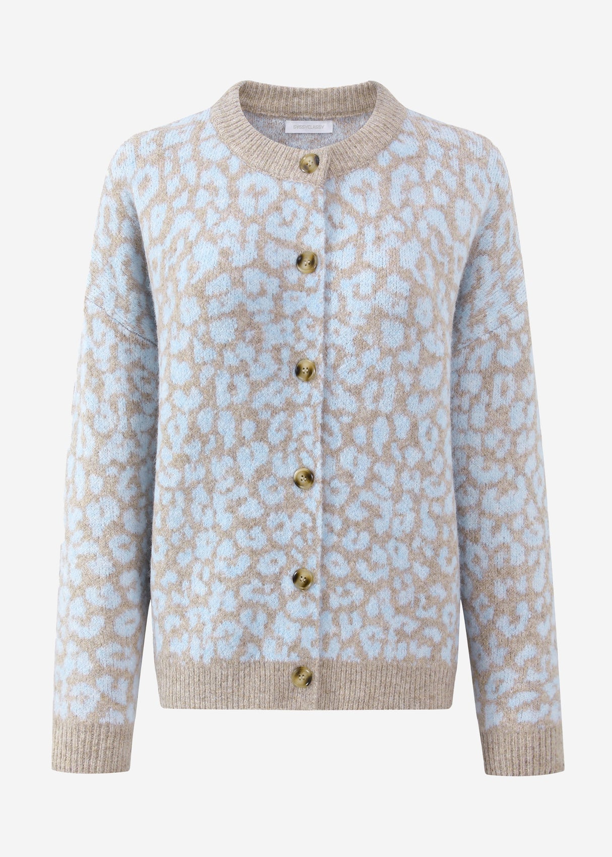 Cardigan mit Leo-Muster - hellblau