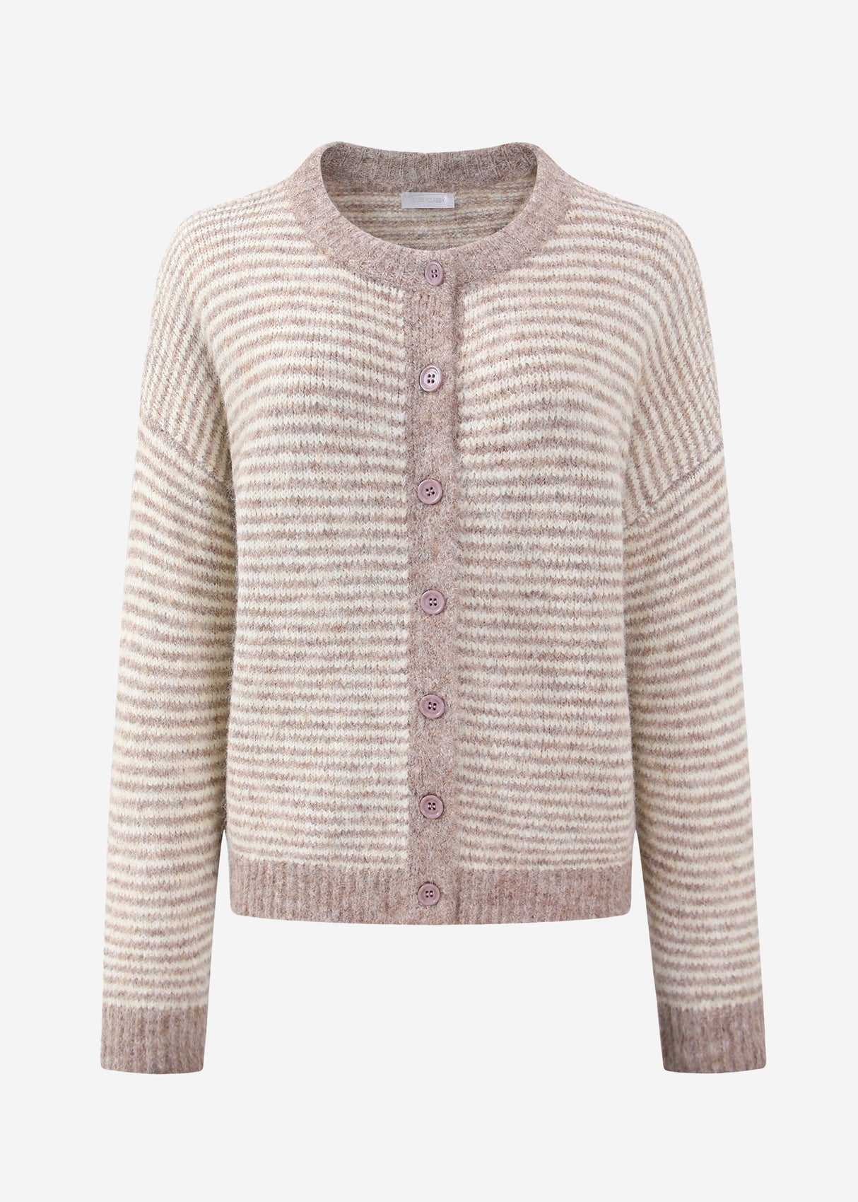 Gestreifter Cardigan - taupe