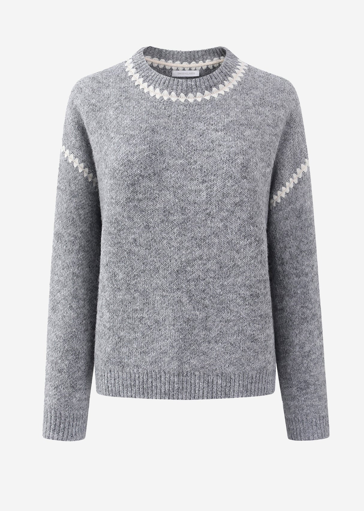 Pullover mit Ziernähten - grau