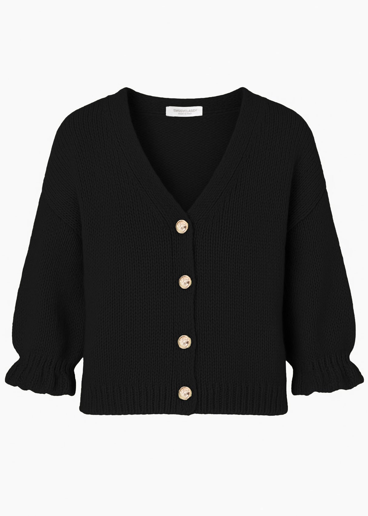 Cardigan mit 3/4-Ärmeln - schwarz