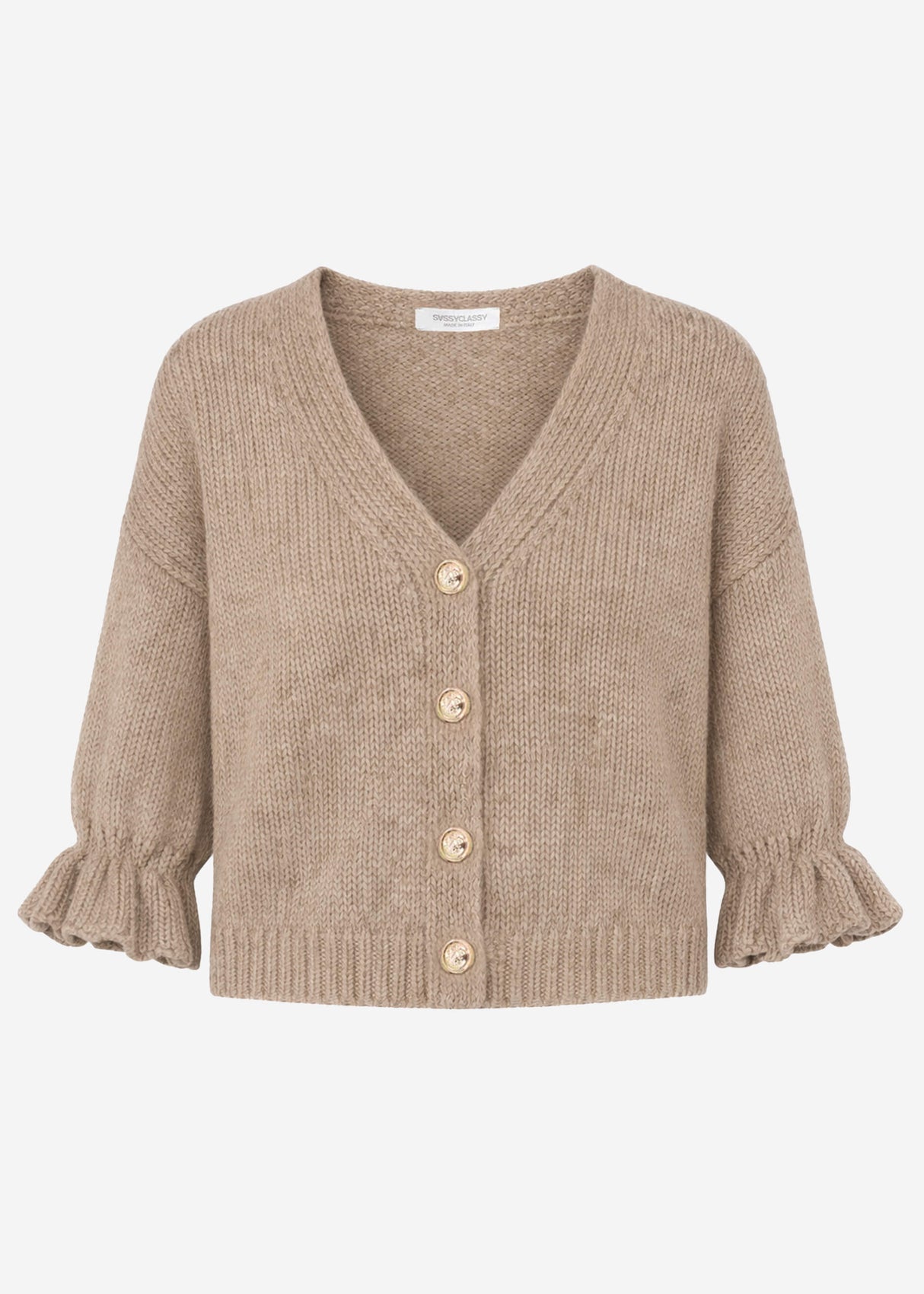 Cardigan mit 3/4-Ärmeln - taupe