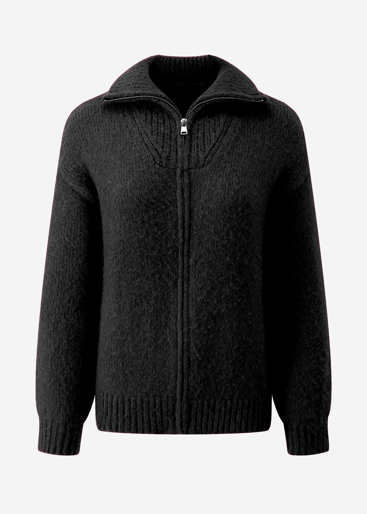 Cardigan with zipper - black