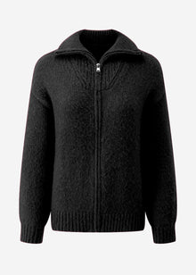 Cardigan mit Reißverschluss - schwarz