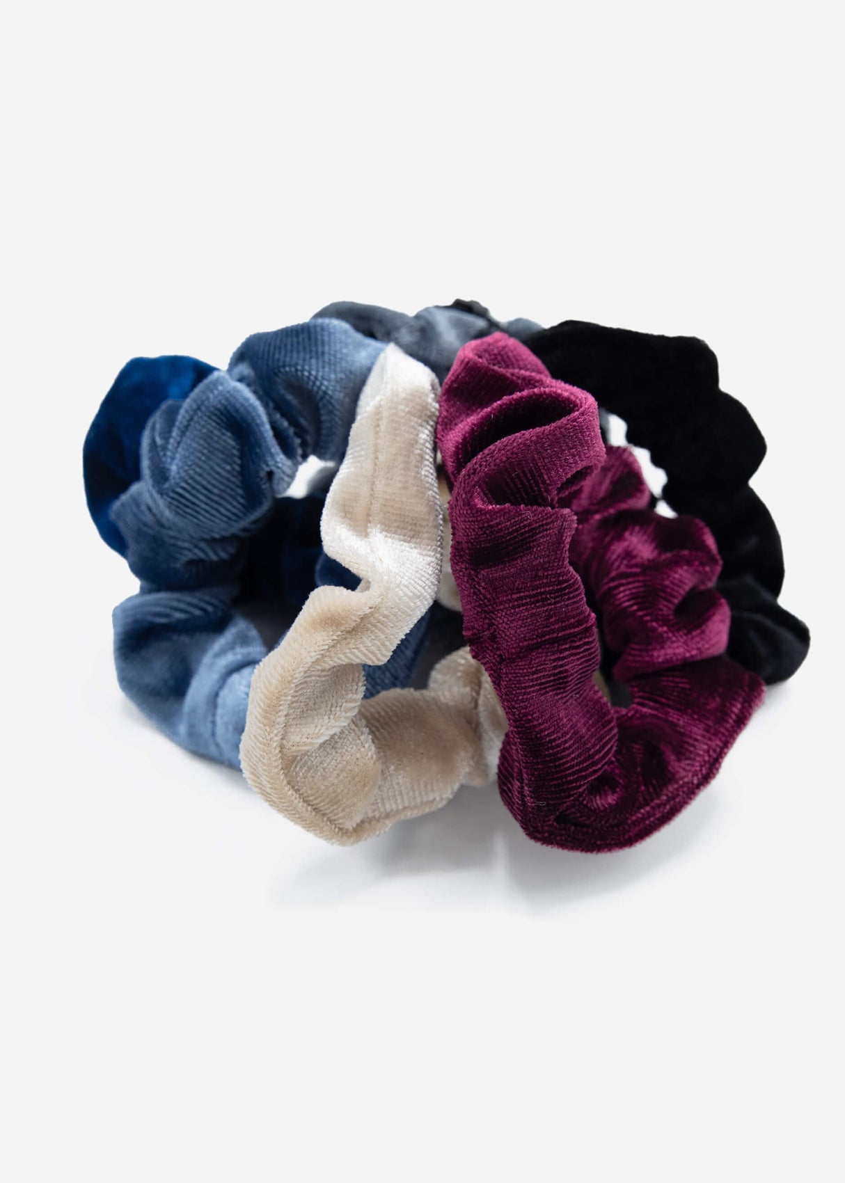 Set of 6 Velvet Scrunchies - multicolored