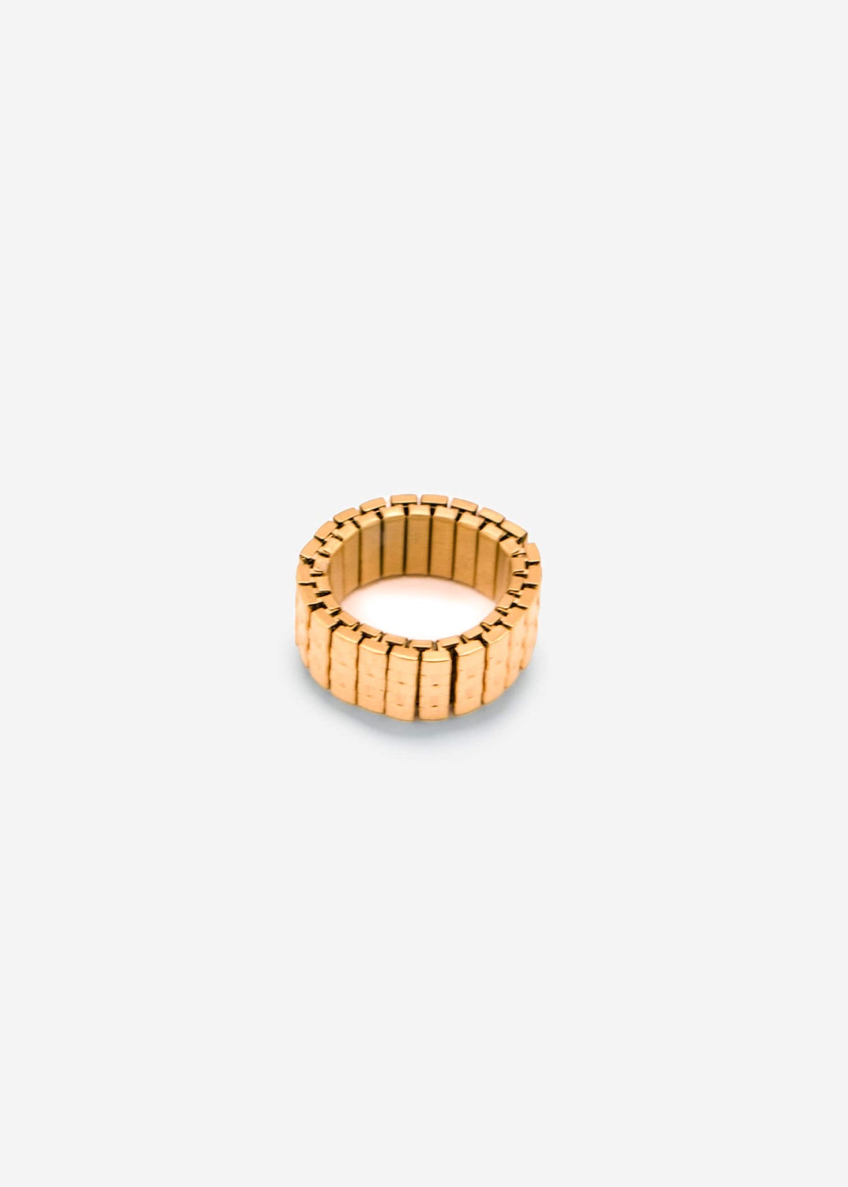 Stretchable link ring - gold