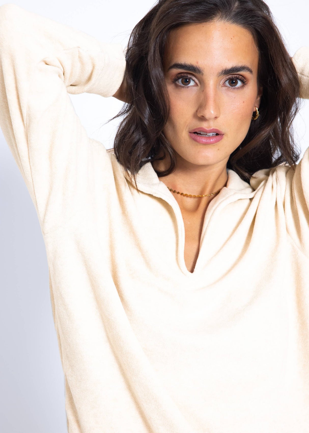 Terry cloth sweater - beige