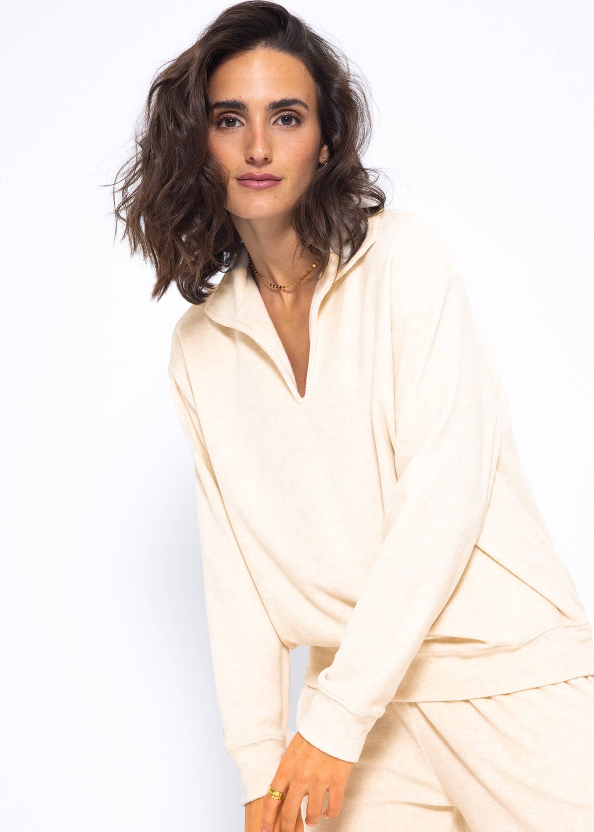 Terry cloth sweater - beige