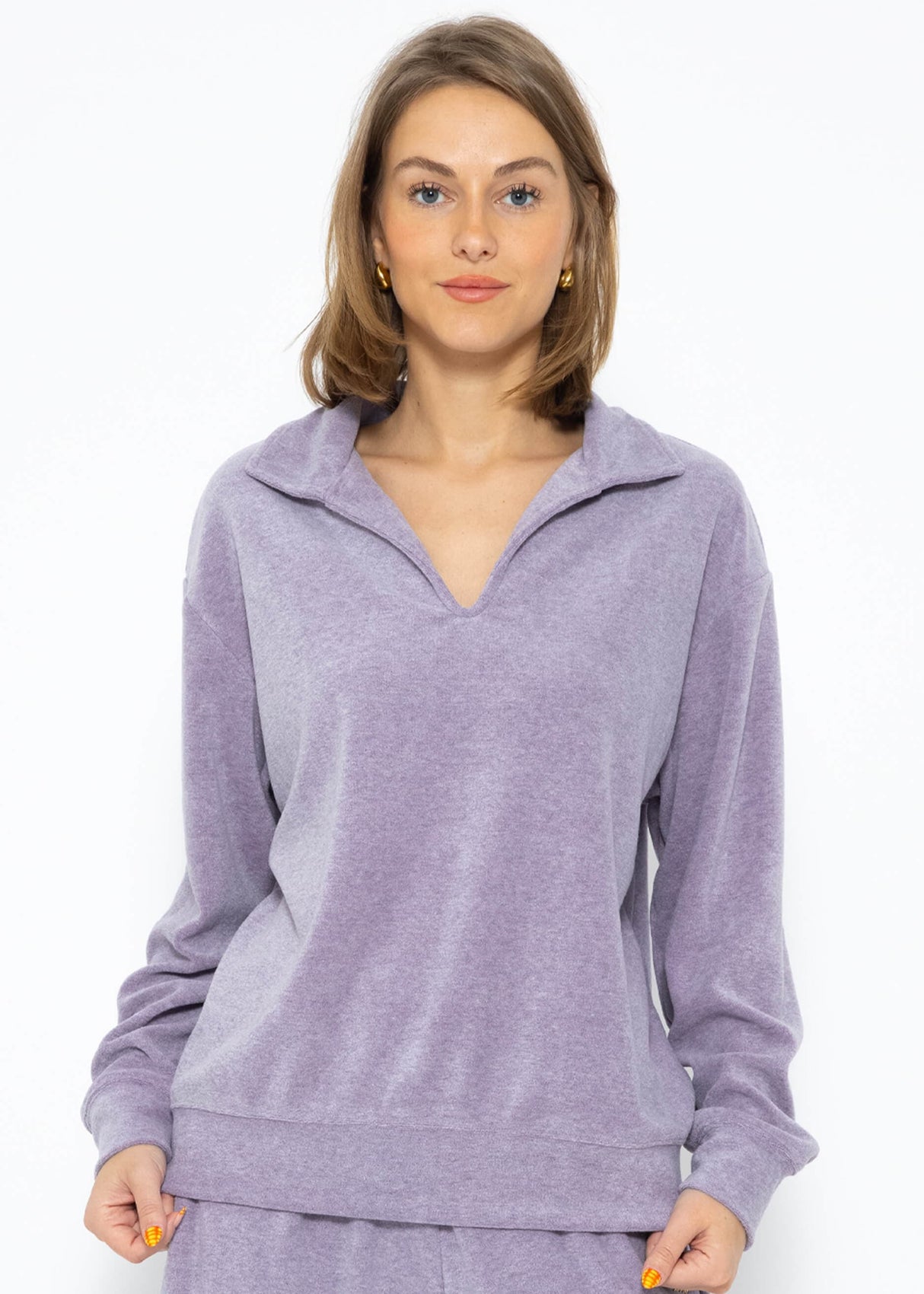 Terry cloth sweater - purple