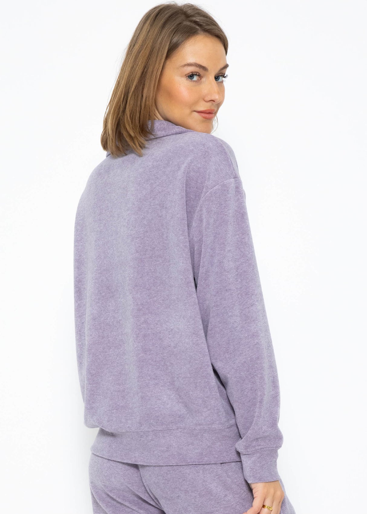 Terry cloth sweater - purple