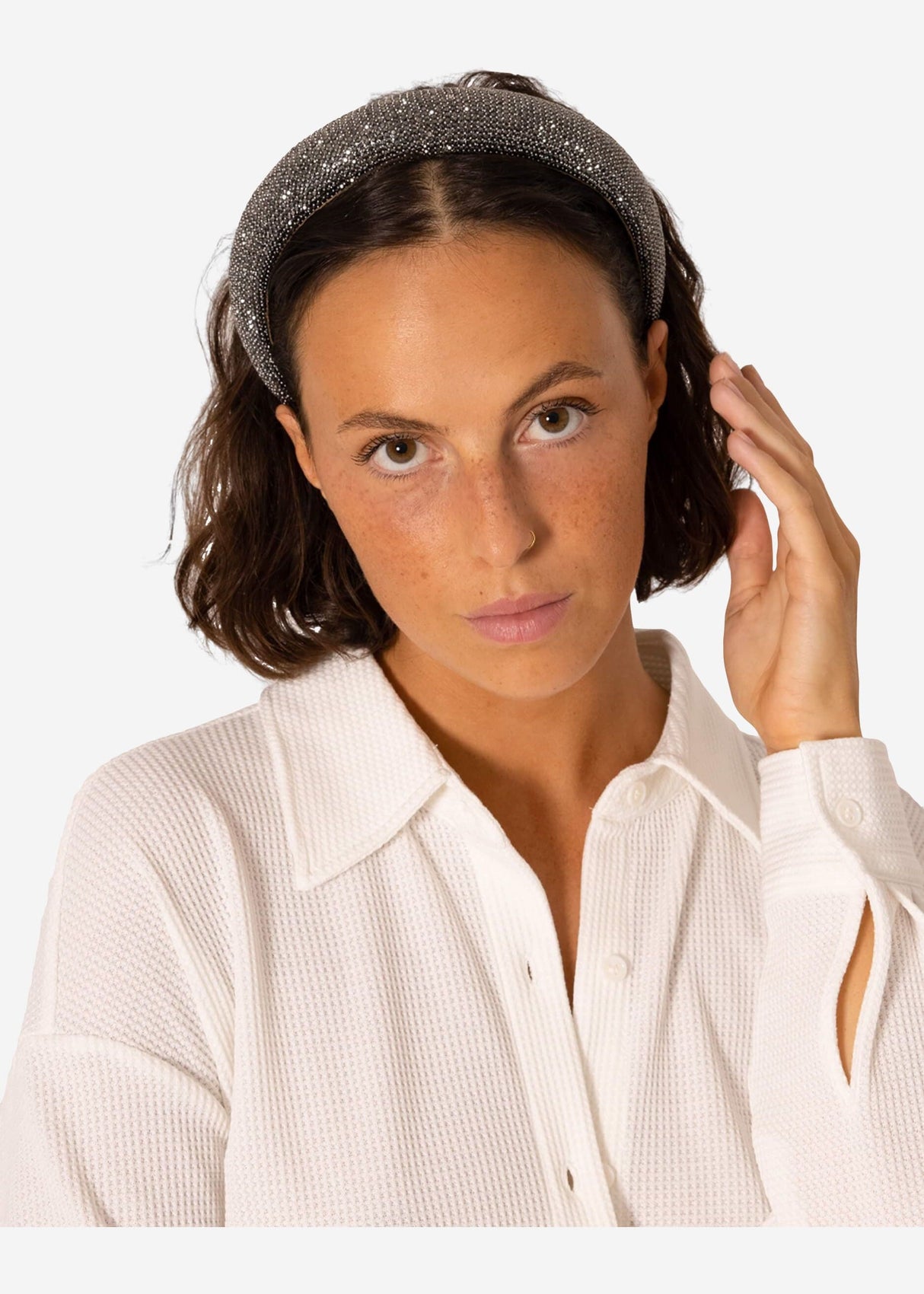 Funkelnder Haarreif - anthrazitgrau