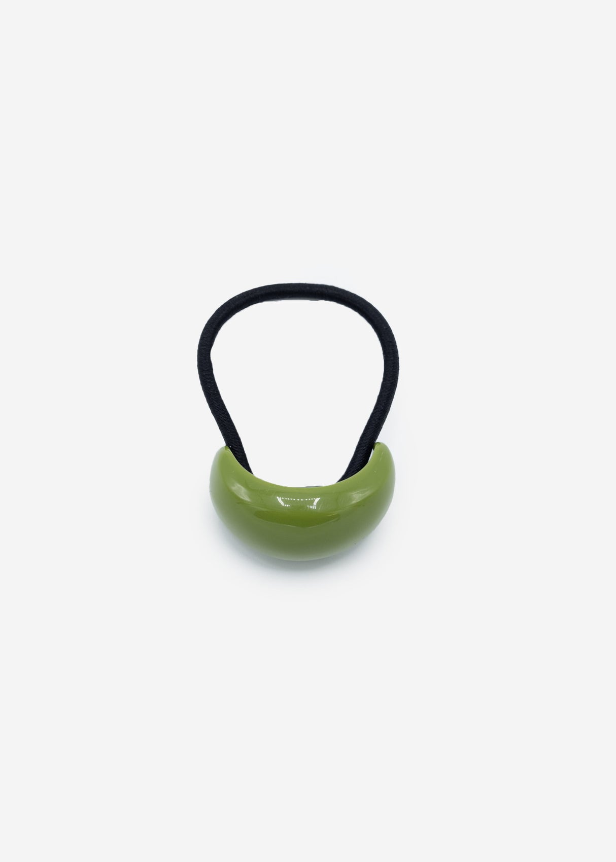 Curved hair tie - green