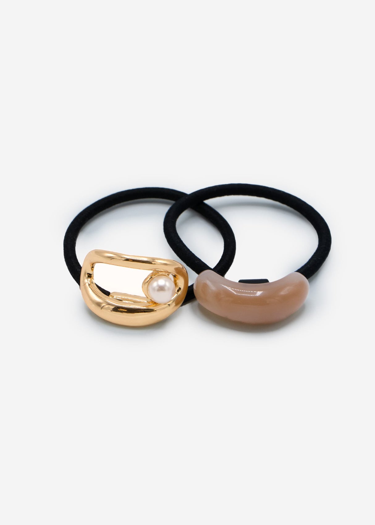 Hair tie set - gold-apricot