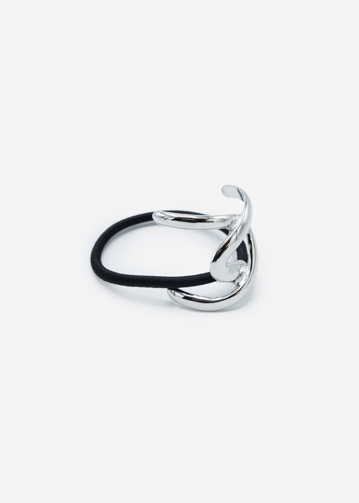 Hair tie with twist design - silver