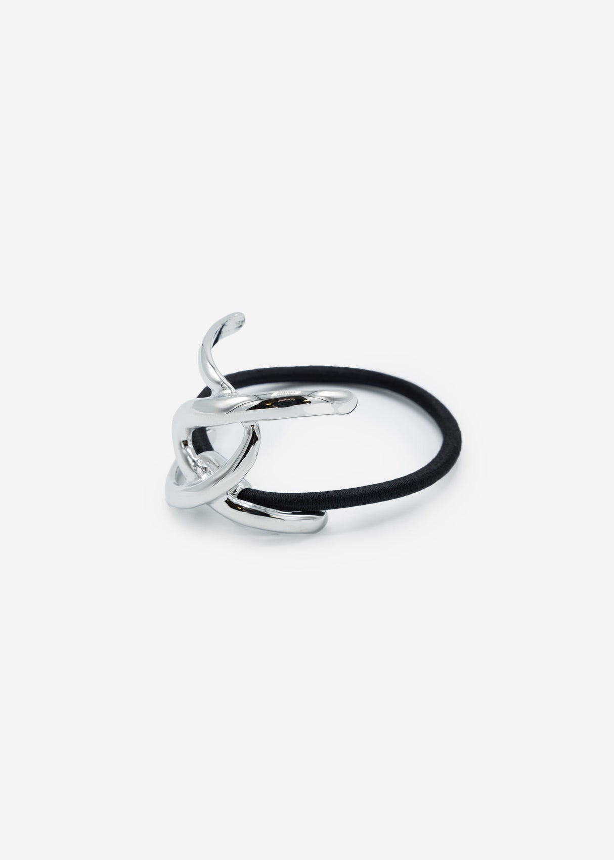 Hair tie with twist design - silver