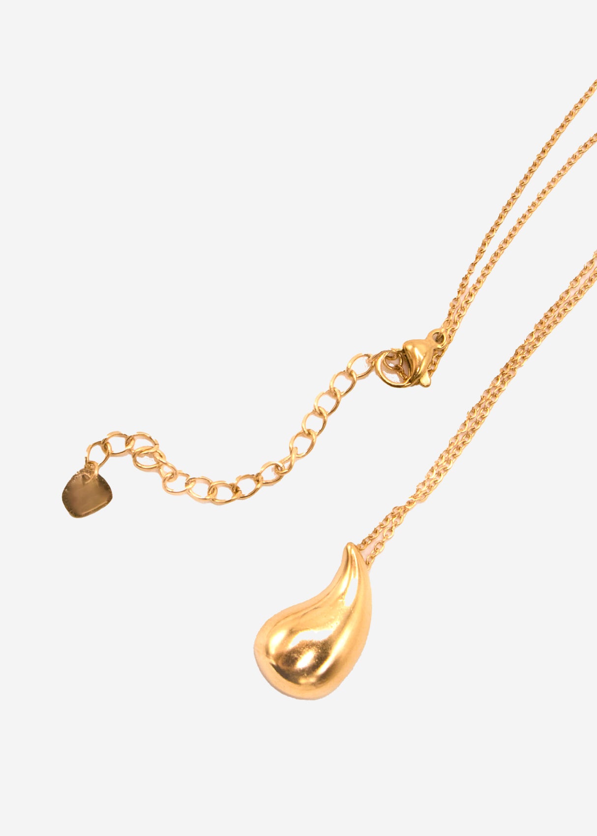 Necklace with drop pendant - gold