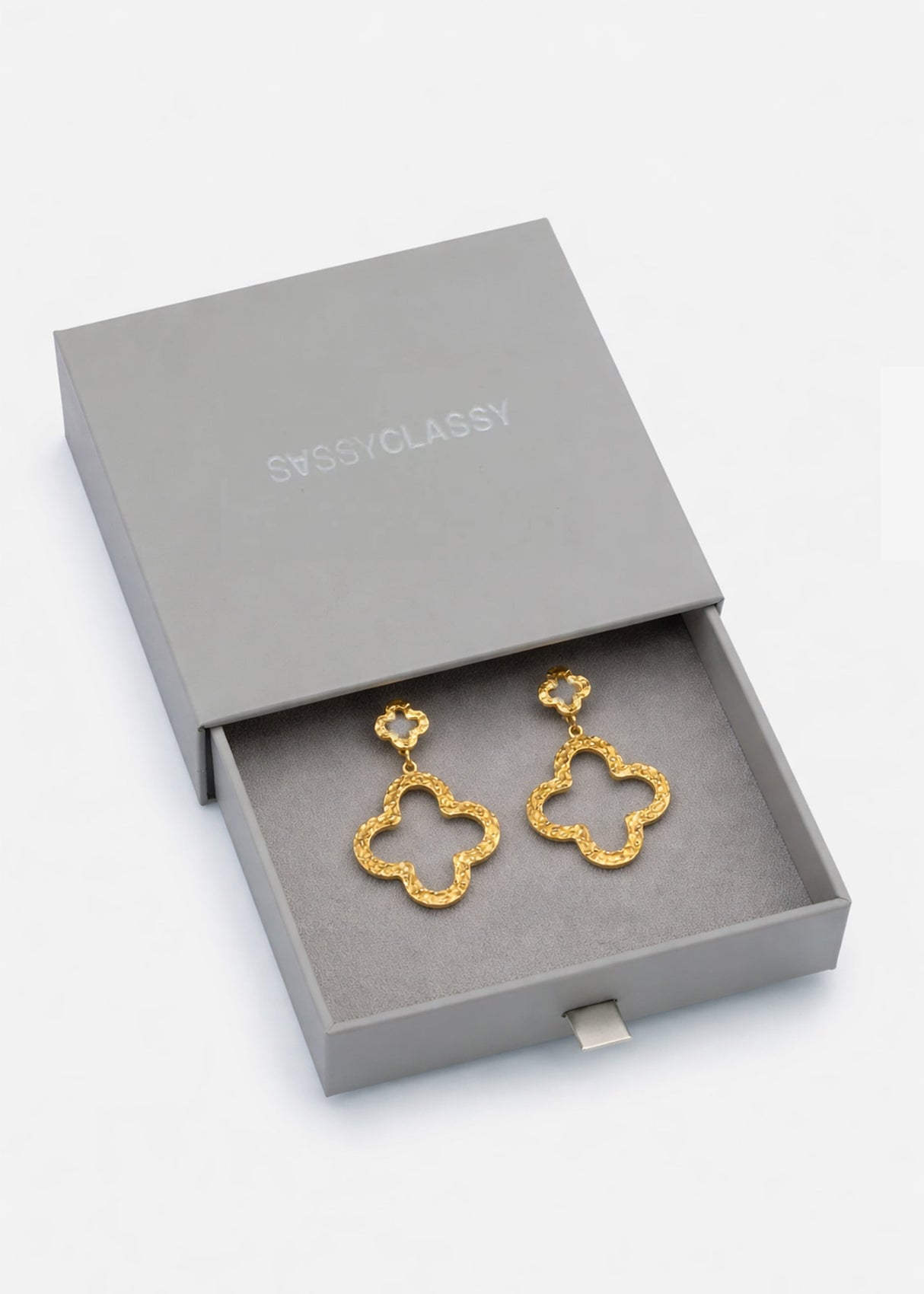 Kleeblatt Ohrstecker - gold