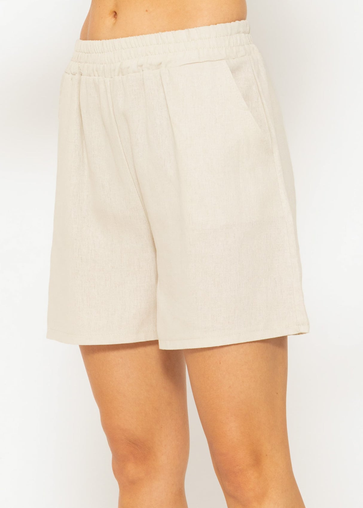 Leinen Shorts, beige