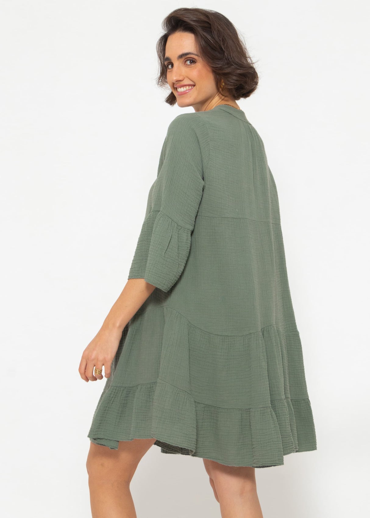 Muslin dress, khaki
