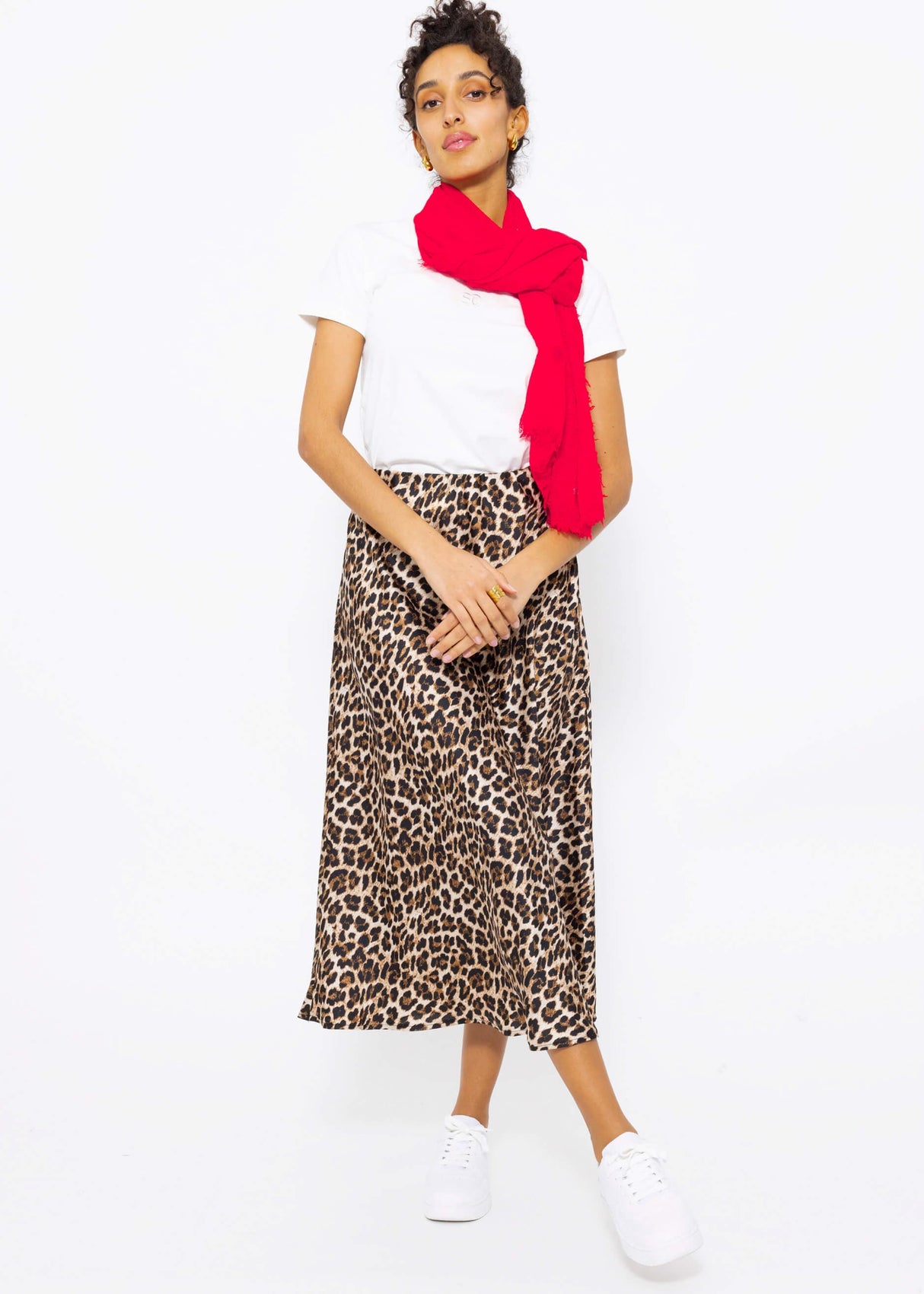 Musselin Schal - rot