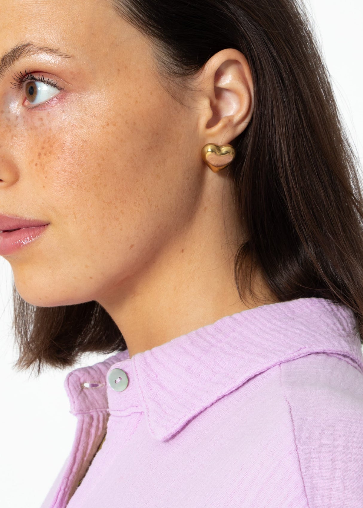 Heart-shaped earrings - gold