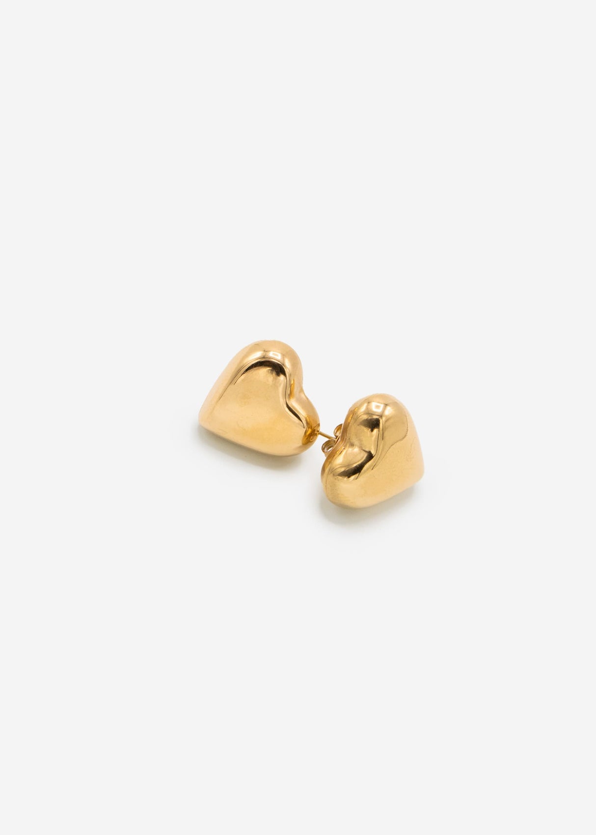 Heart-shaped earrings - gold