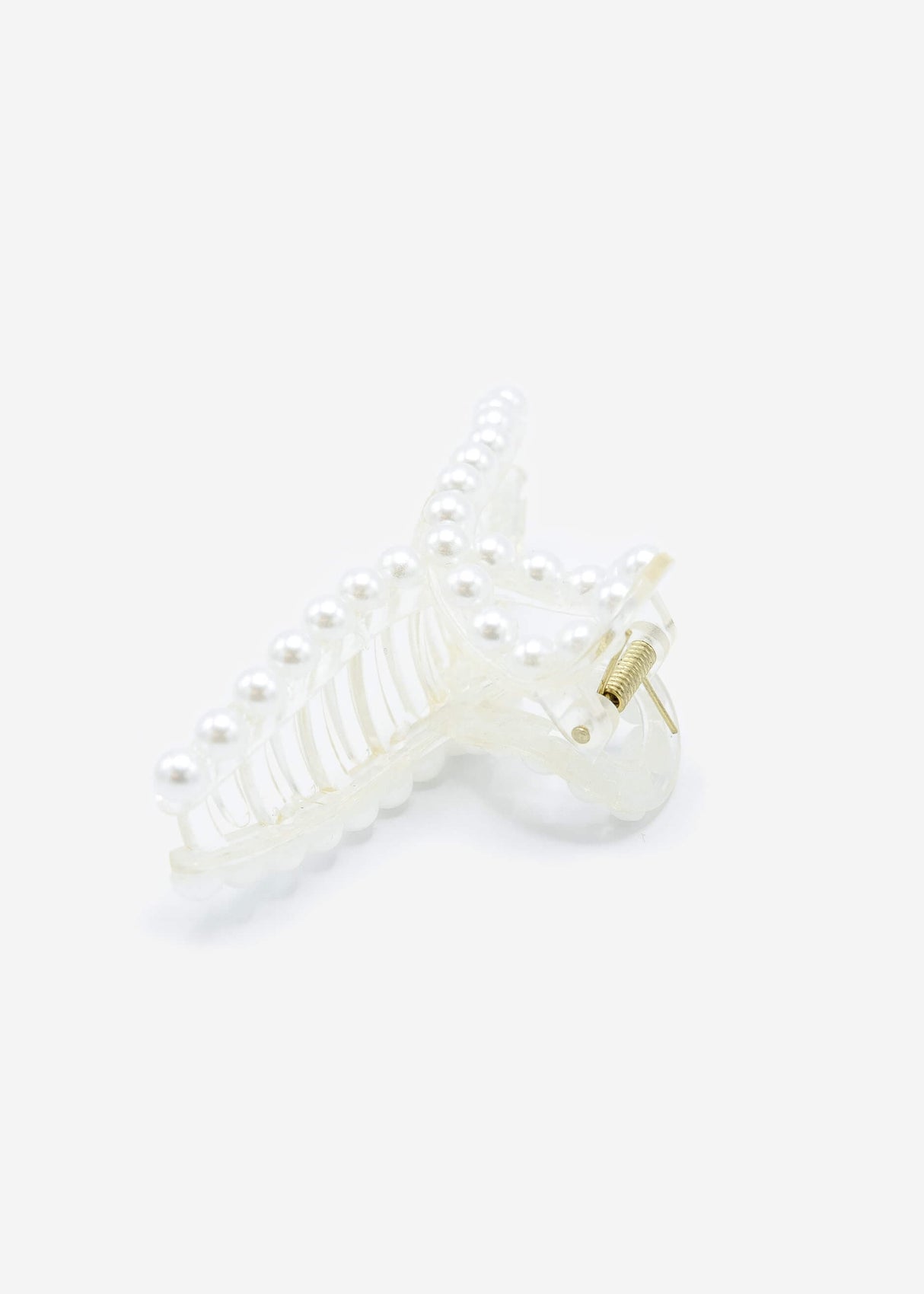 Perlen-Haarklammer - weiß