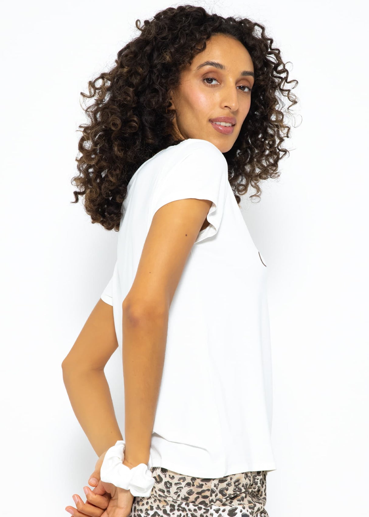 Pyjama Shirt mit Print - offwhite