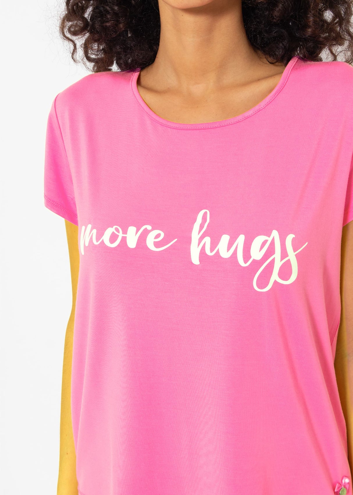 Pyjamashirt mit Print - pink