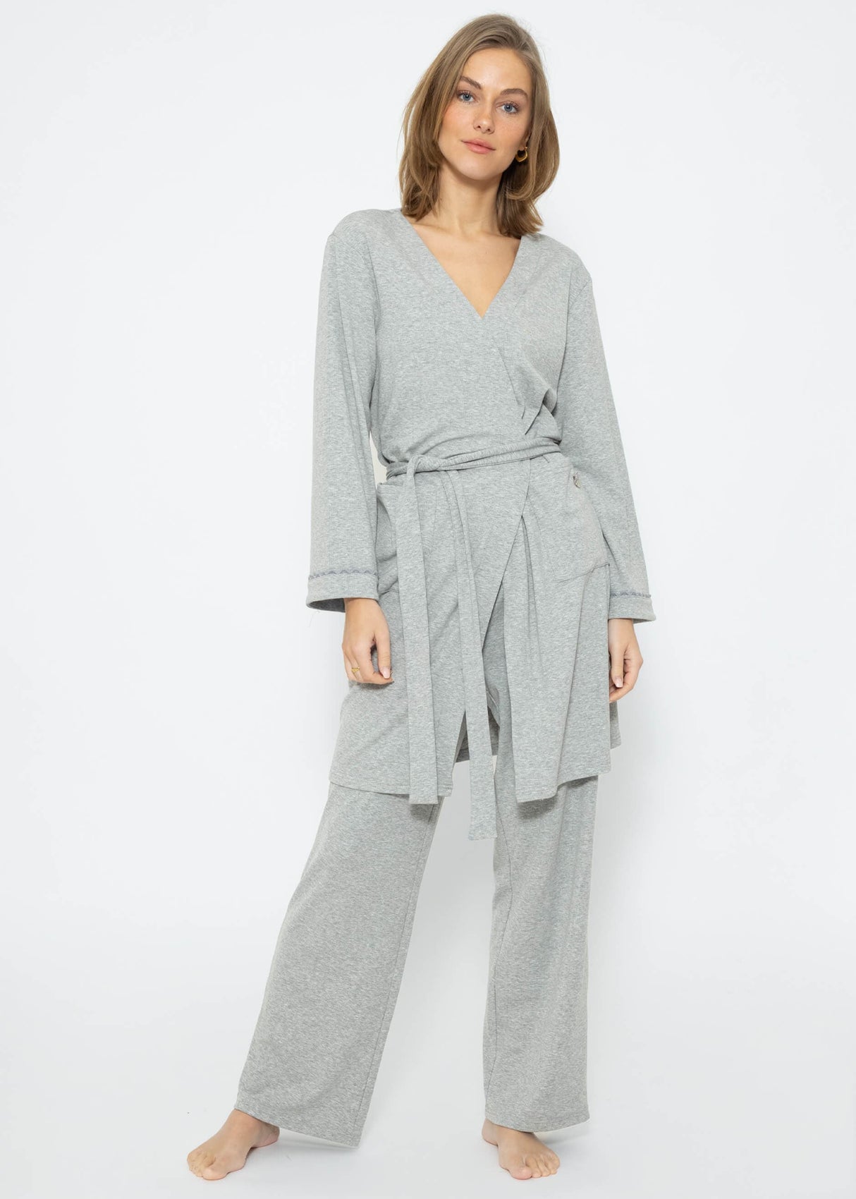 Pajama pants - grey melange