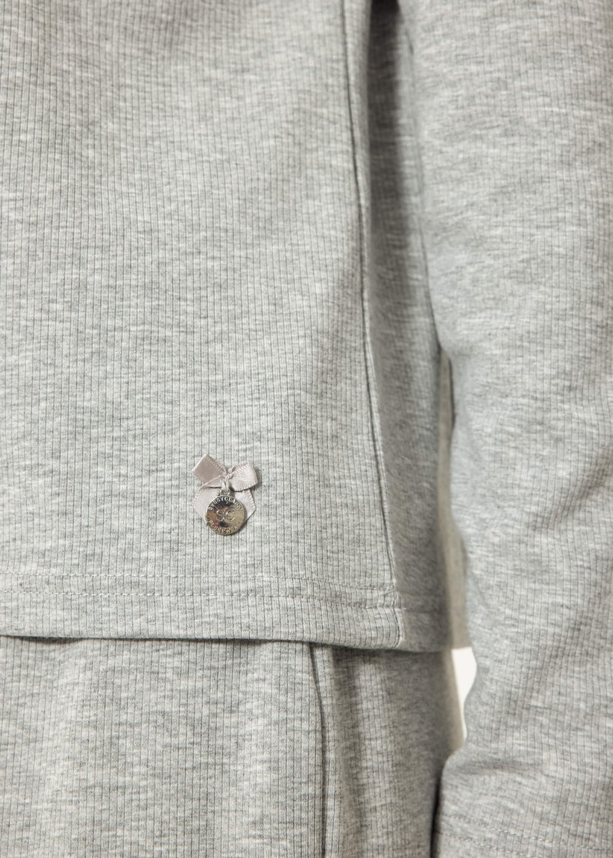 Pyjamashirt Langarm - grau melange