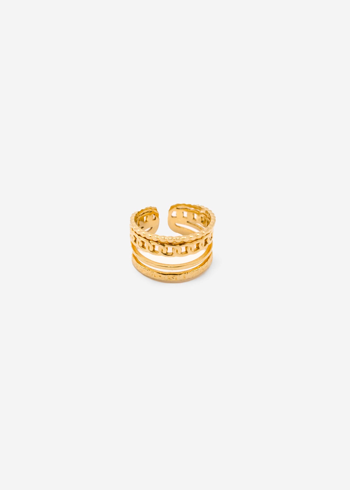 Ring with chain detail, gold