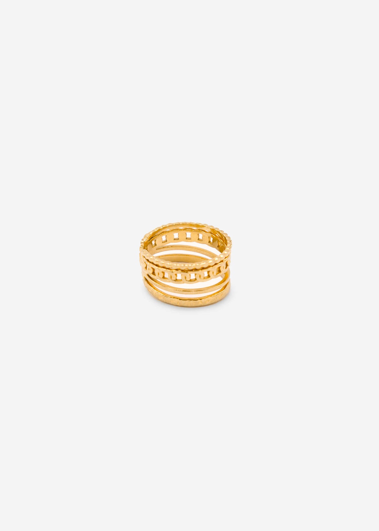 Ring with chain detail, gold