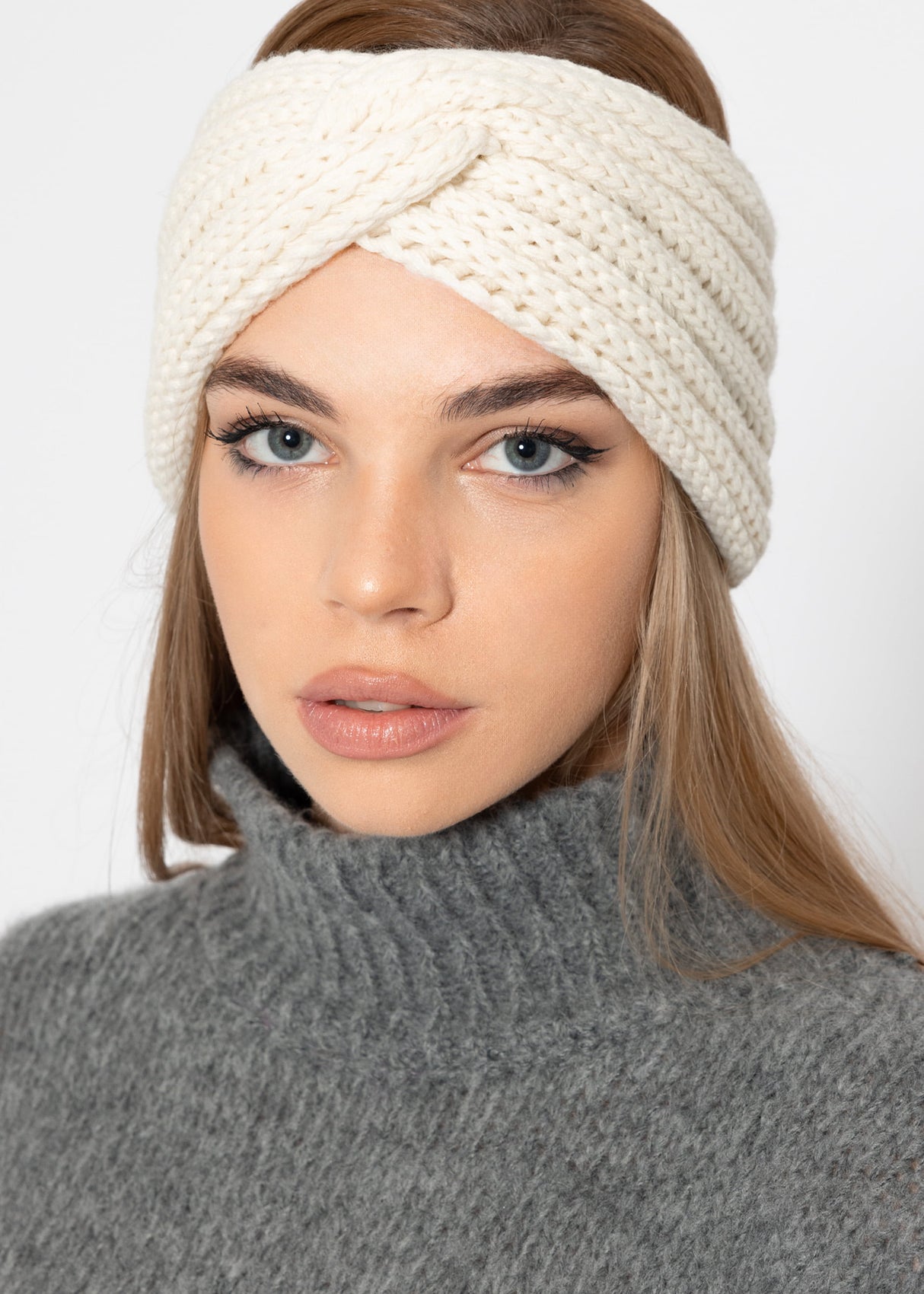 Ribbed knit headband - off-white