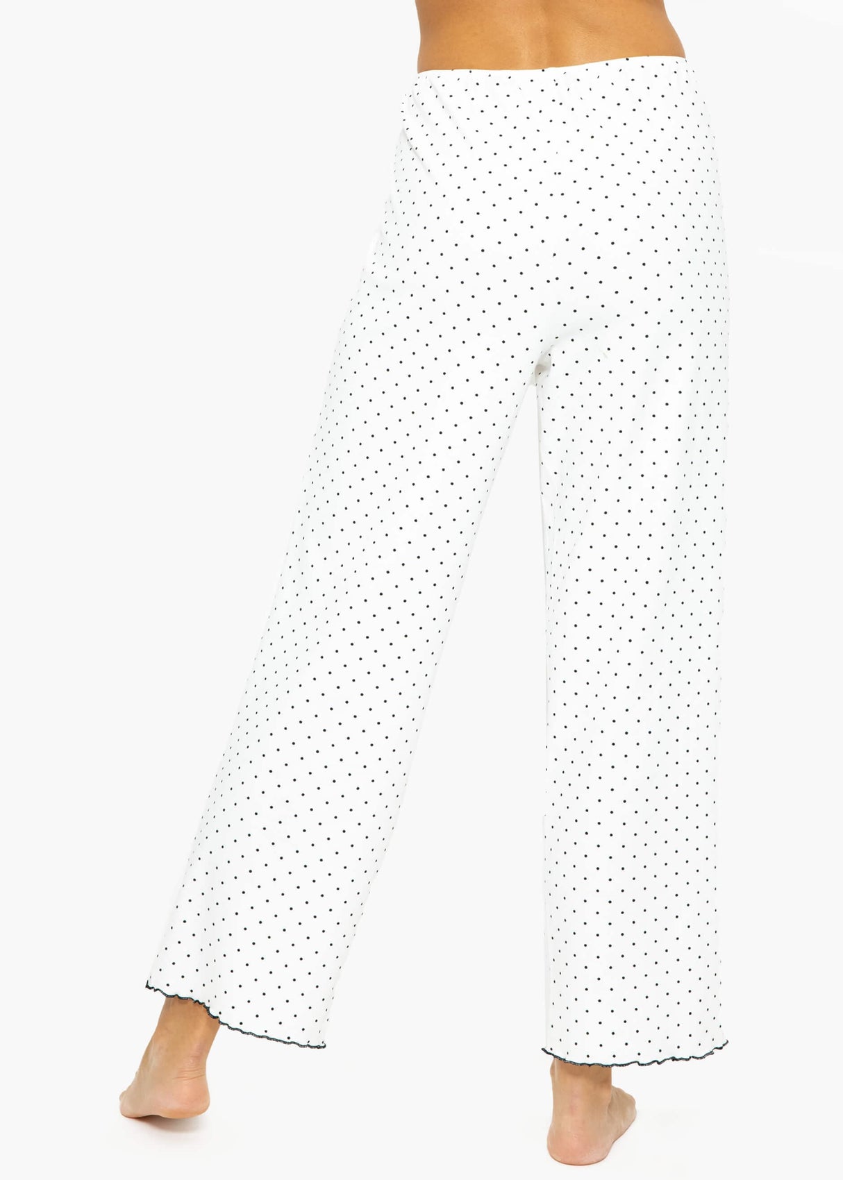 Schlafhose mit Pünktchen - weiß