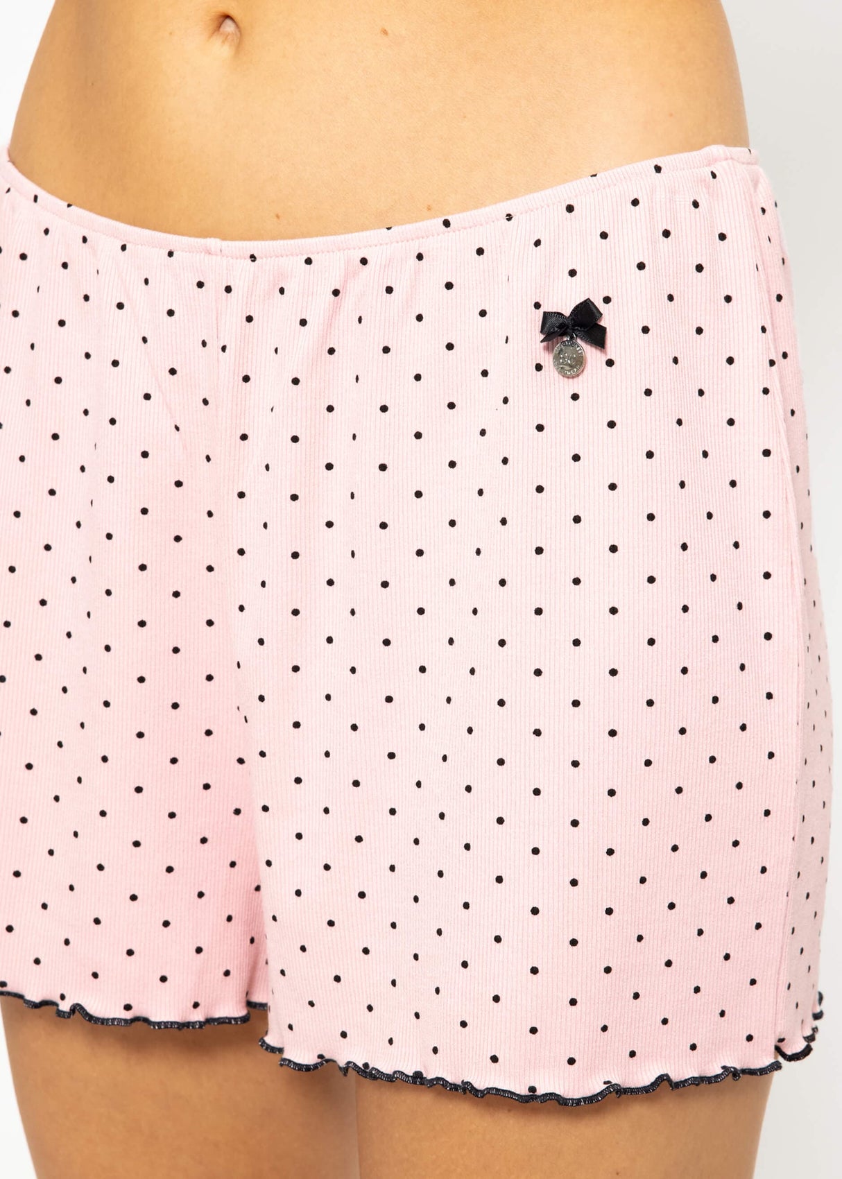 Sleep shorts with polka dots - pink