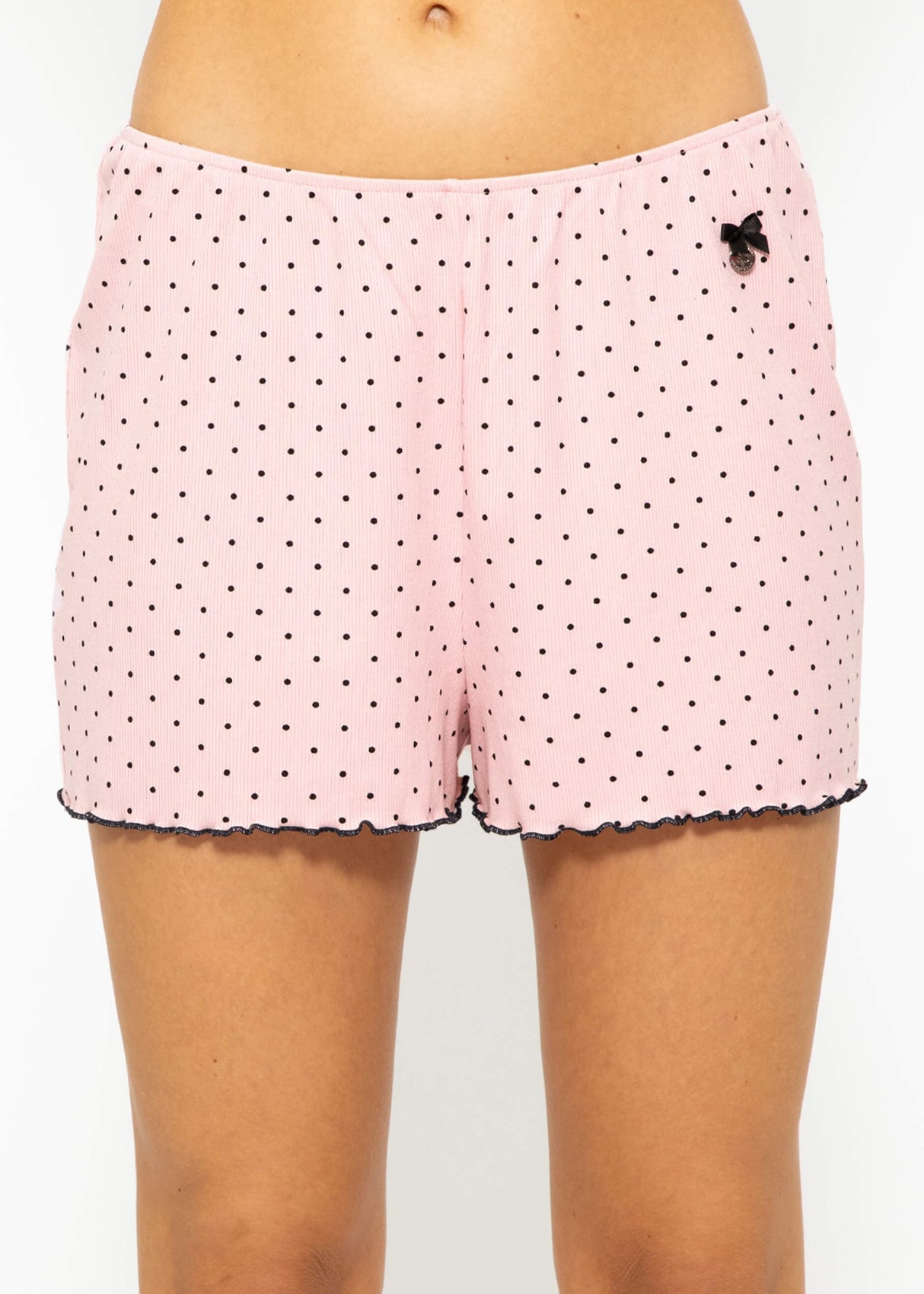 Sleep shorts with polka dots - pink
