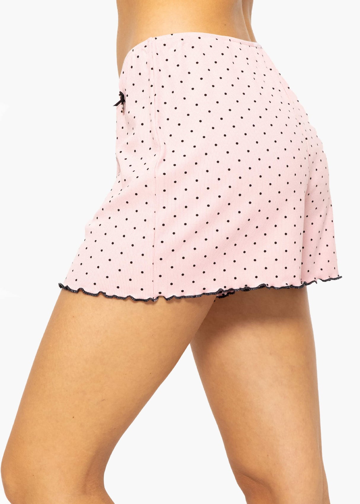 Sleep shorts with polka dots - pink