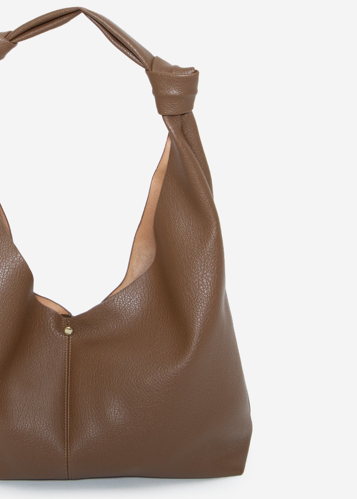 Shopper with knot detail - brown