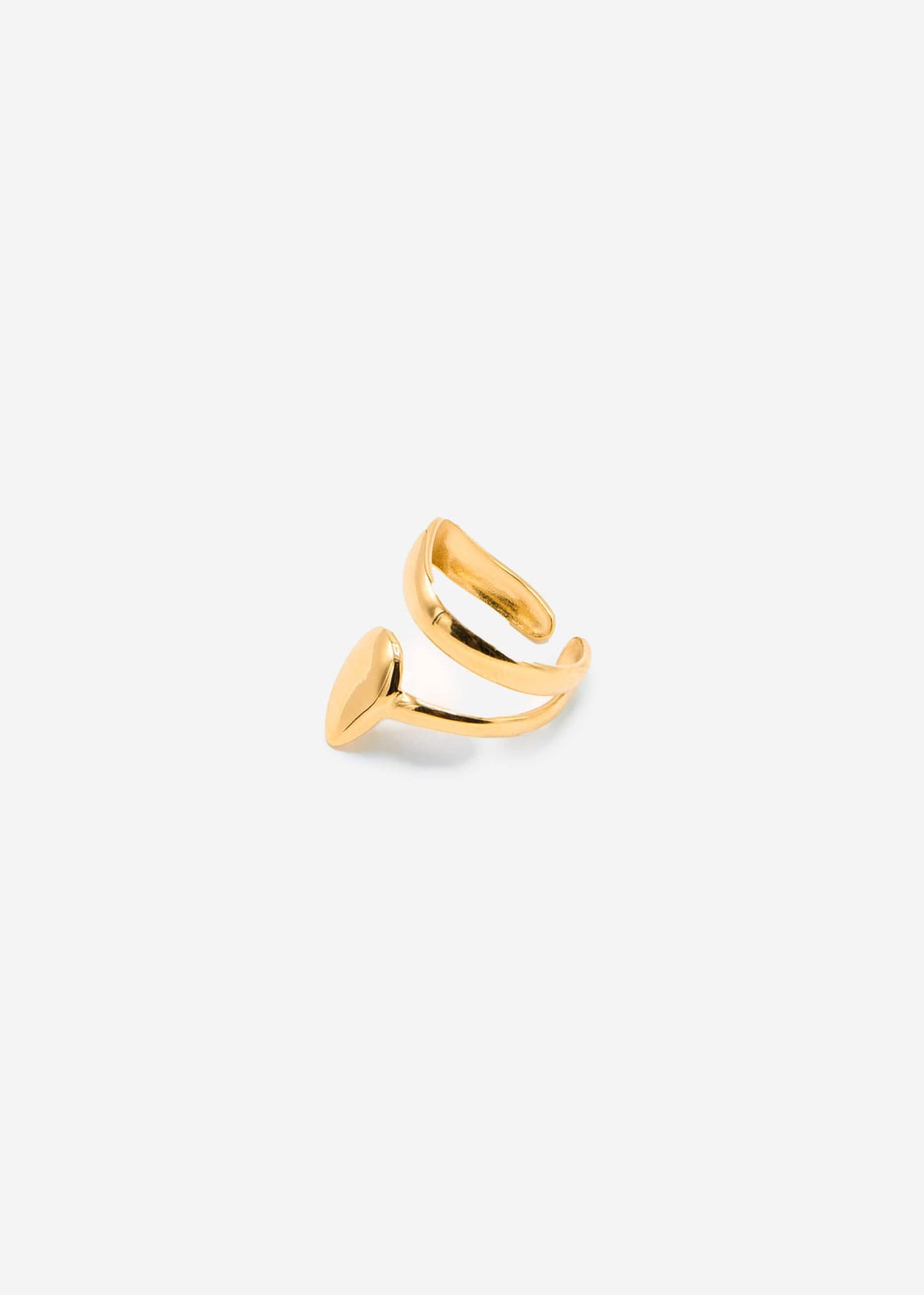 Spiral ring with drop design - gold