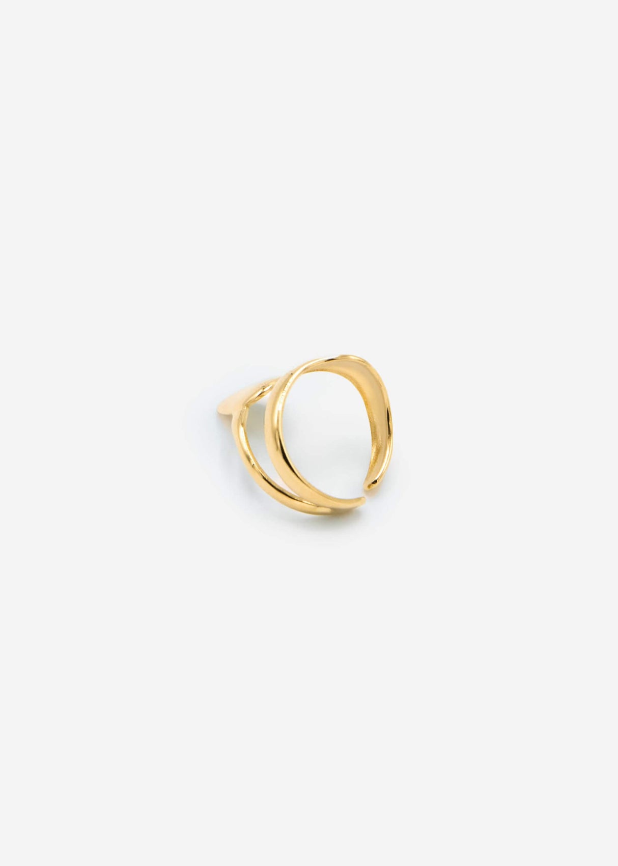 Spiral ring with drop design - gold
