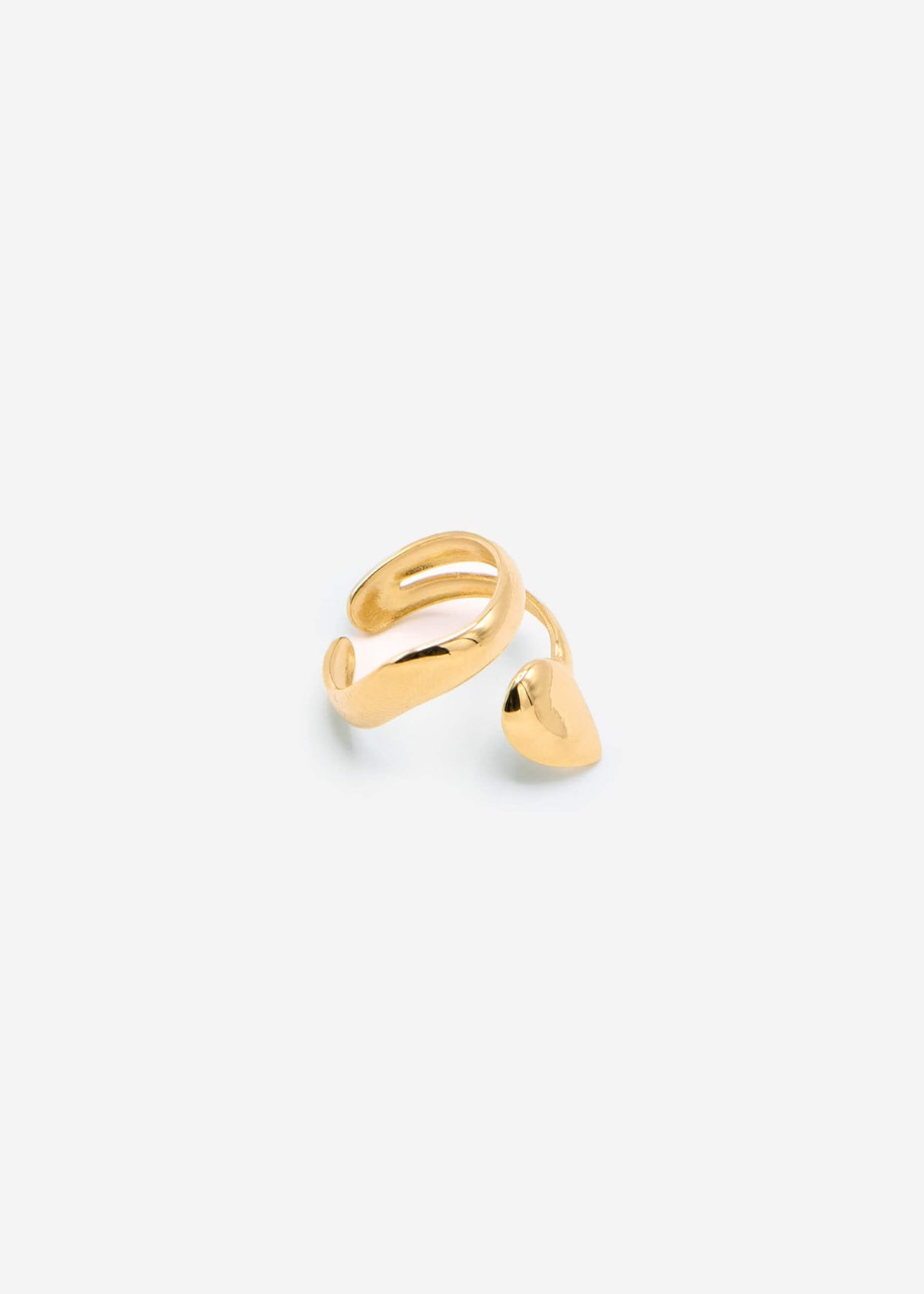 Spiral ring with drop design - gold