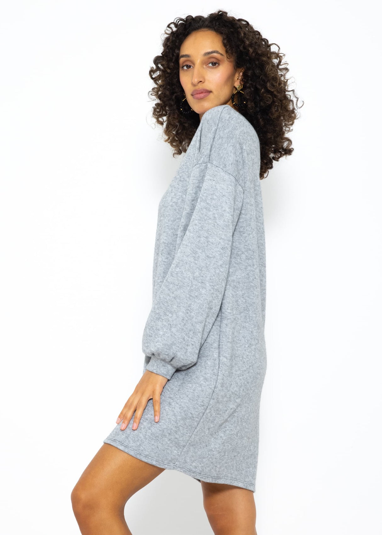 Super soft jersey dress in short - grey